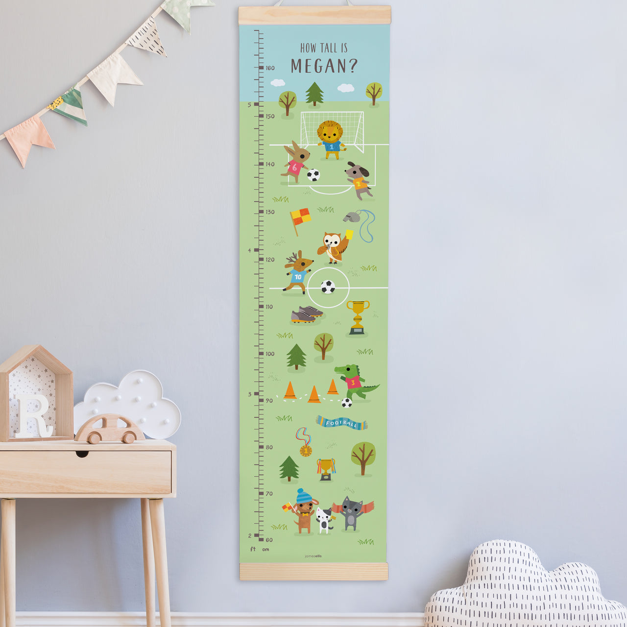 Football Canvas and Wood Height Chart