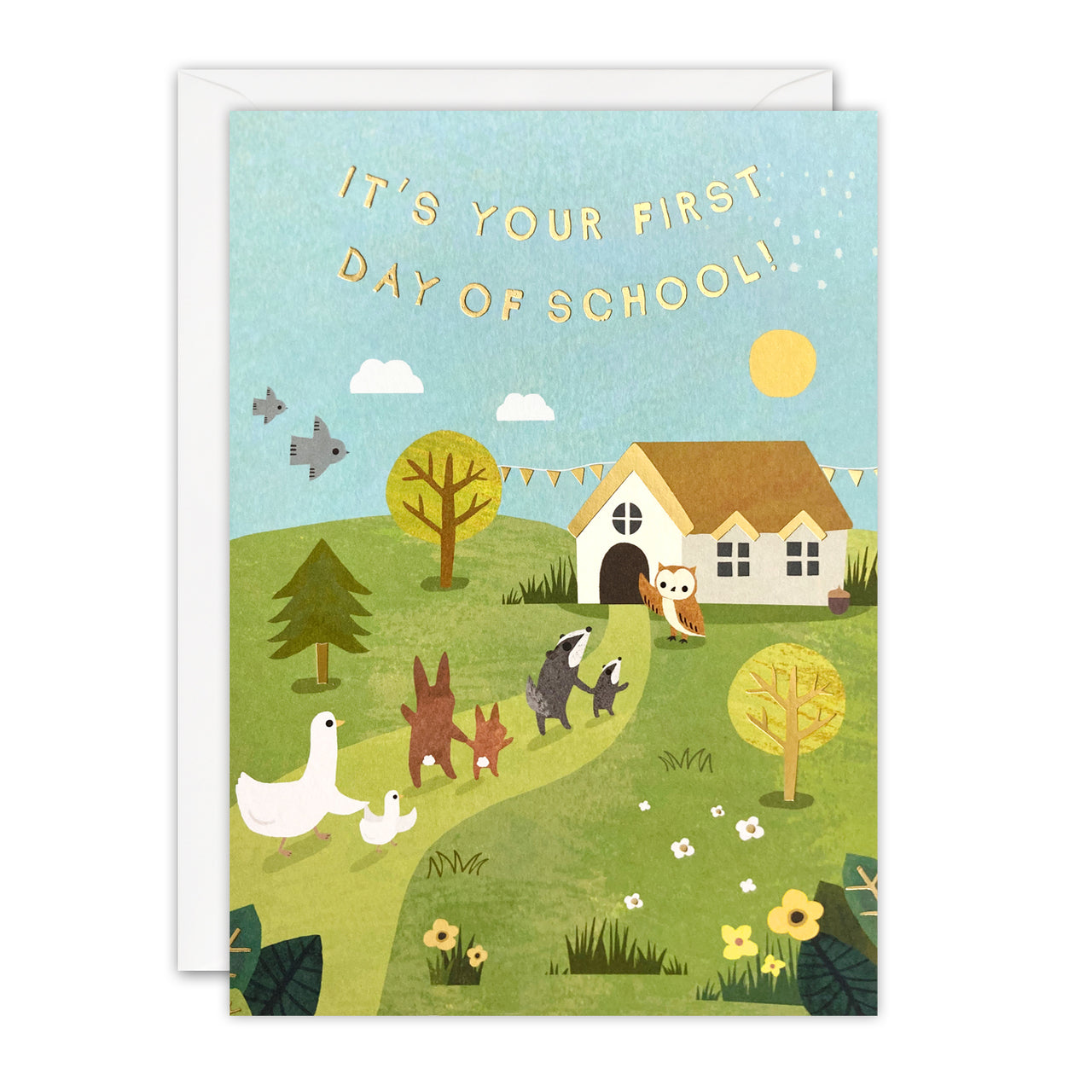 Animals First Day of School Card by James Ellis