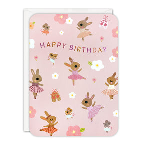 Ballet Bunnies Birthday Card by James Ellis