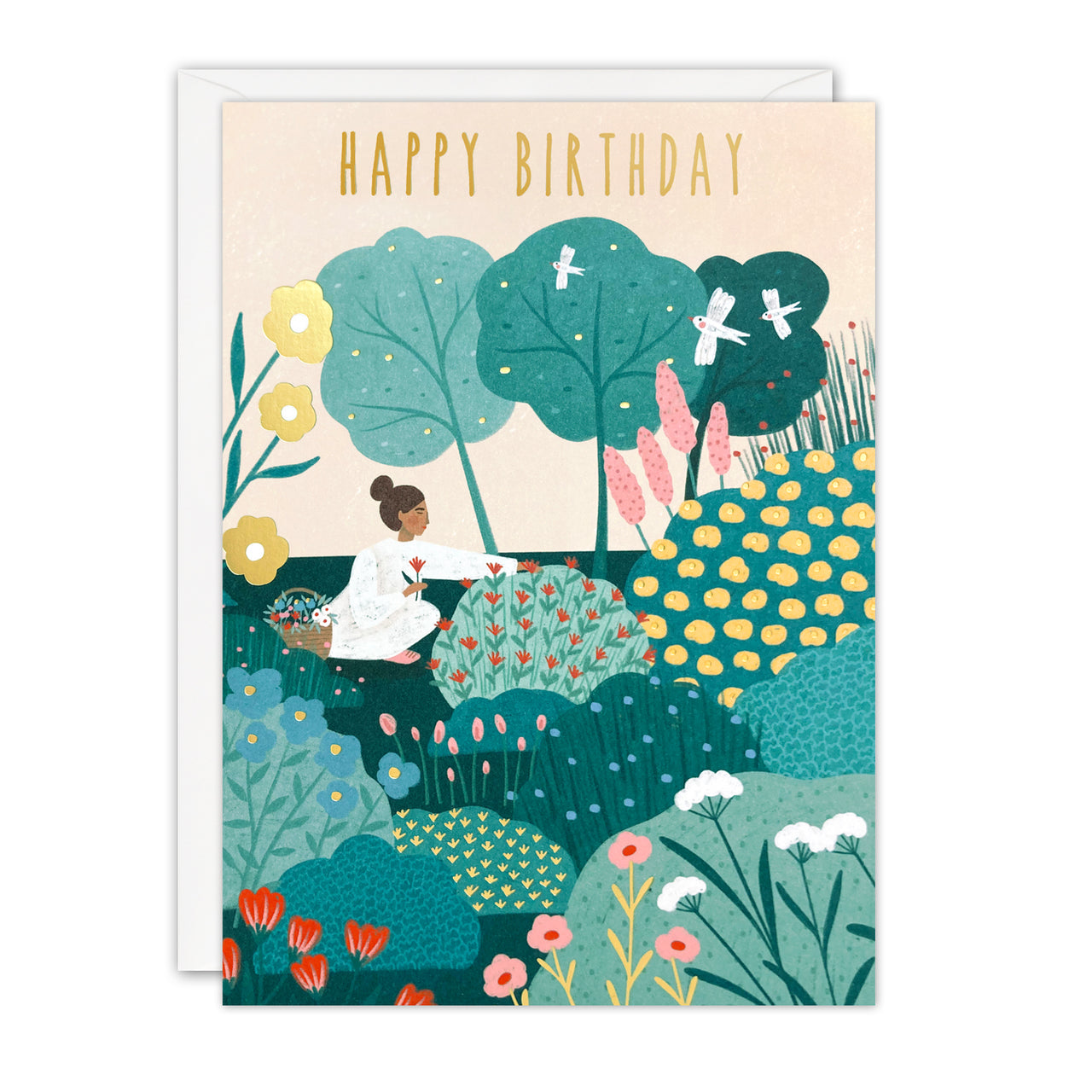 Picking Flowers Birthday Card by James Ellis