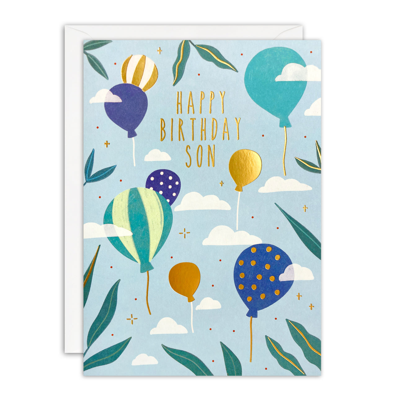 Son Balloons Birthday Card by James Ellis