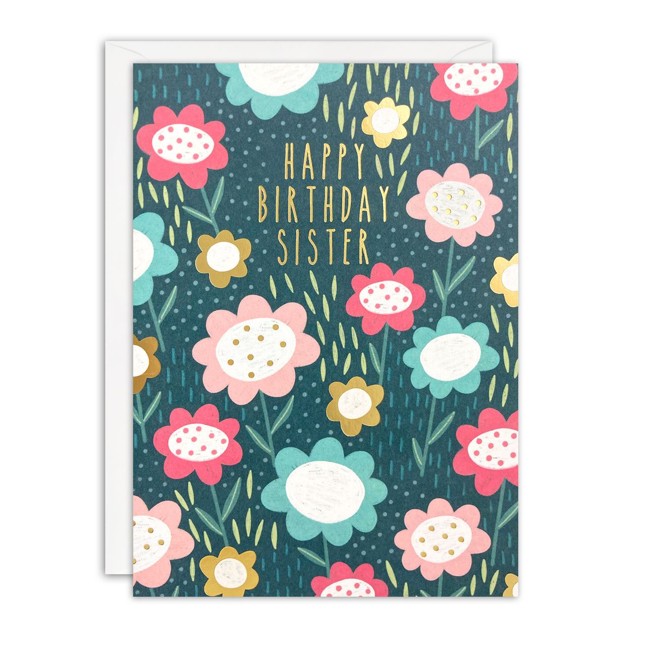 Sister Flowers Birthday Card by James Ellis