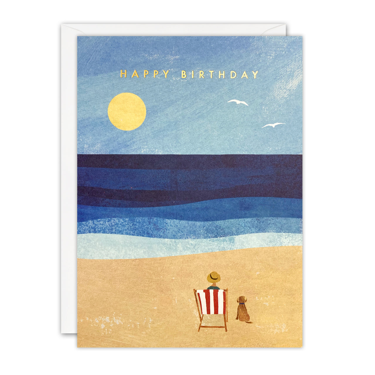 Dog and Deckchair Birthday Card by James Ellis