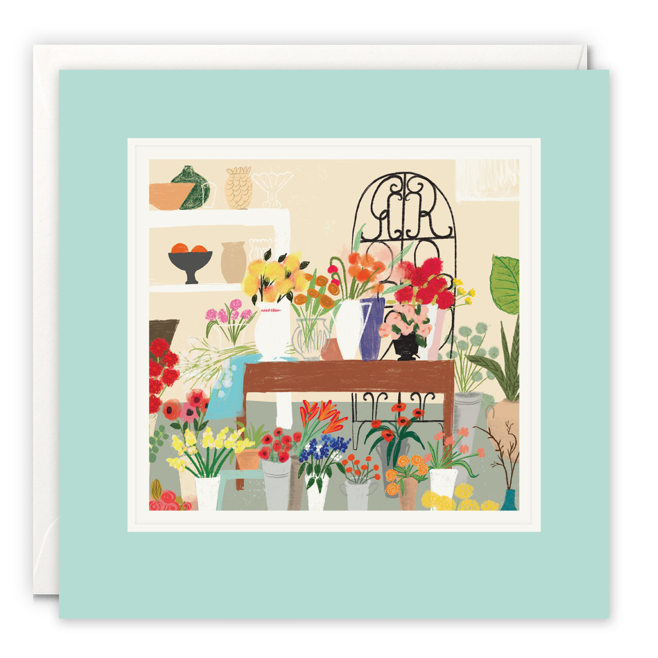 Flower Table Art Card by Patti Blau