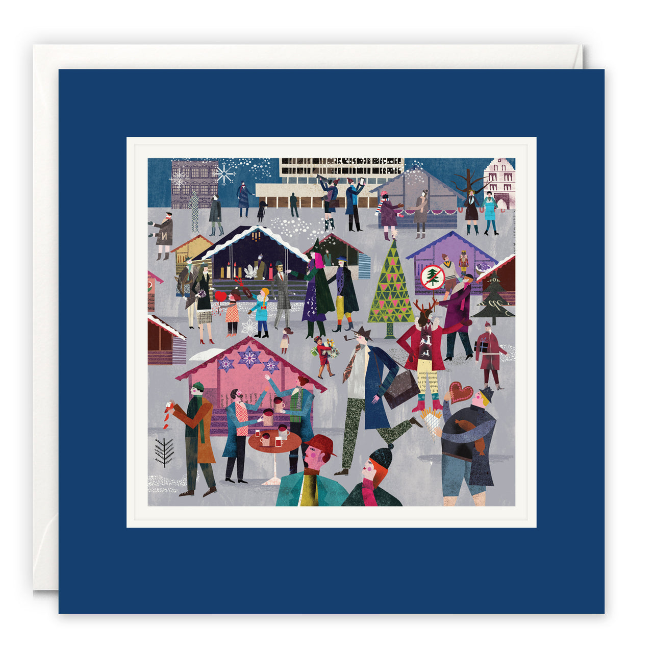 Christmas Market Art Card by Martin Haake