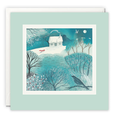 Snowy Cottage Art Card by Tor Allen