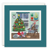 Christmas Eve Cats Art Card by Christina Carpenter