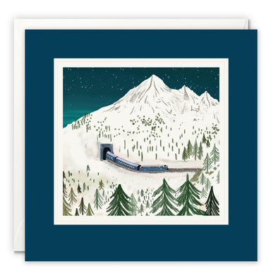 Mountain Train Art Card by Charis Raine