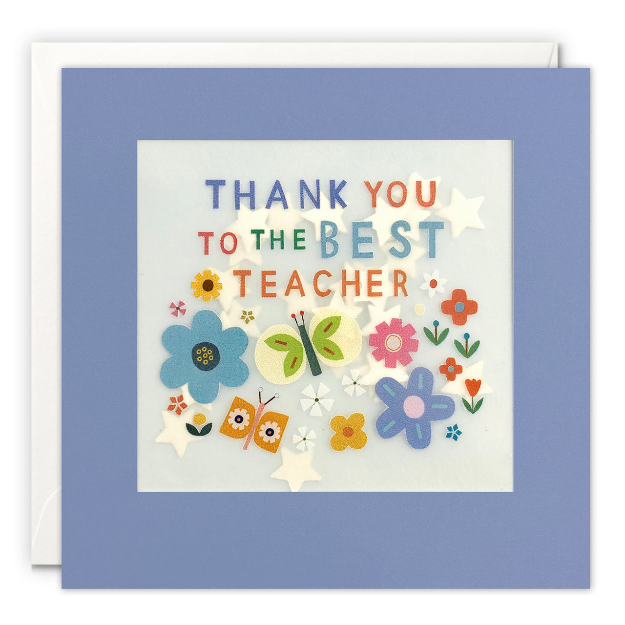 Flowers Thank You Teacher Card with Paper Confetti - Paper Shakies by James Ellis