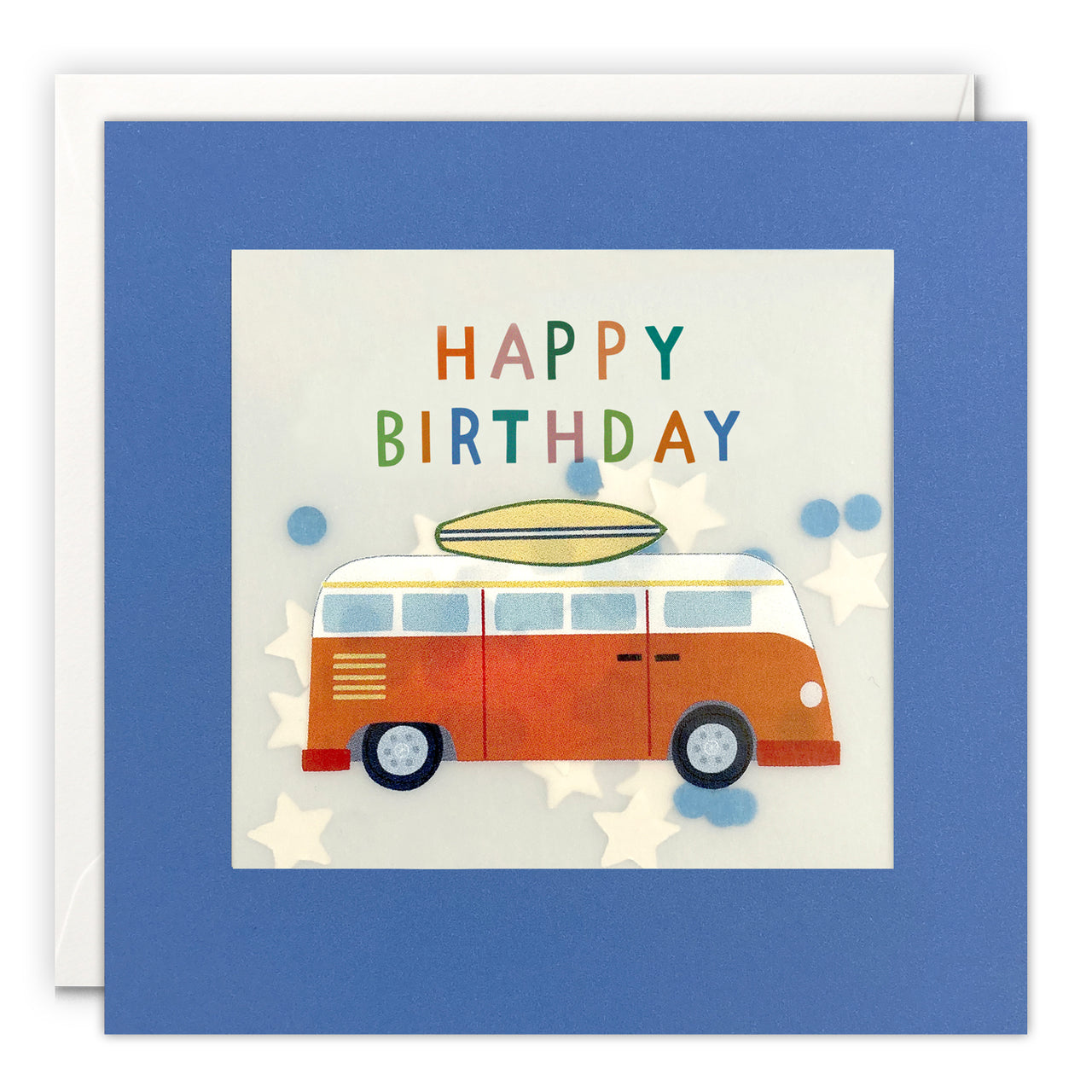 Surfer Van Birthday Card with Paper Confetti - Paper Shakies by James Ellis