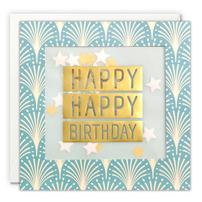 Happy Happy Birthday Card with Paper Confetti - Deco Shakies by James Ellis