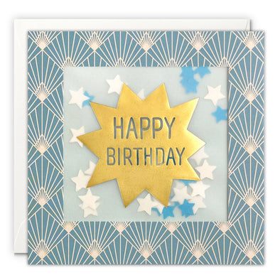 Happy Birthday Star Card with Paper Confetti - Deco Shakies by James Ellis