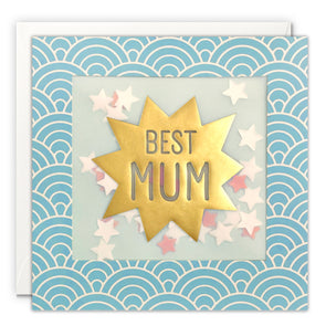 Best Mum Card with Paper Confetti - Deco Shakies by James Ellis