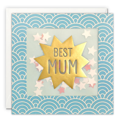 Best Mum Card with Paper Confetti - Deco Shakies by James Ellis