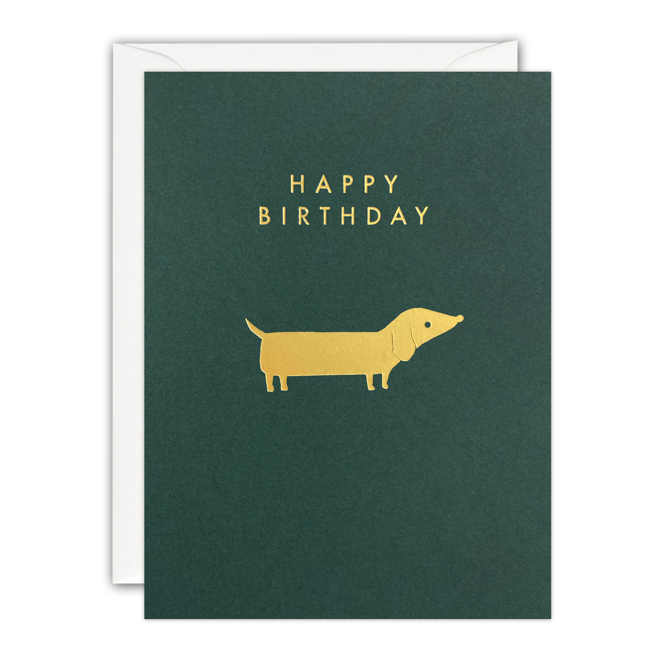 Gold Dachshund Mini Birthday Card by James Ellis