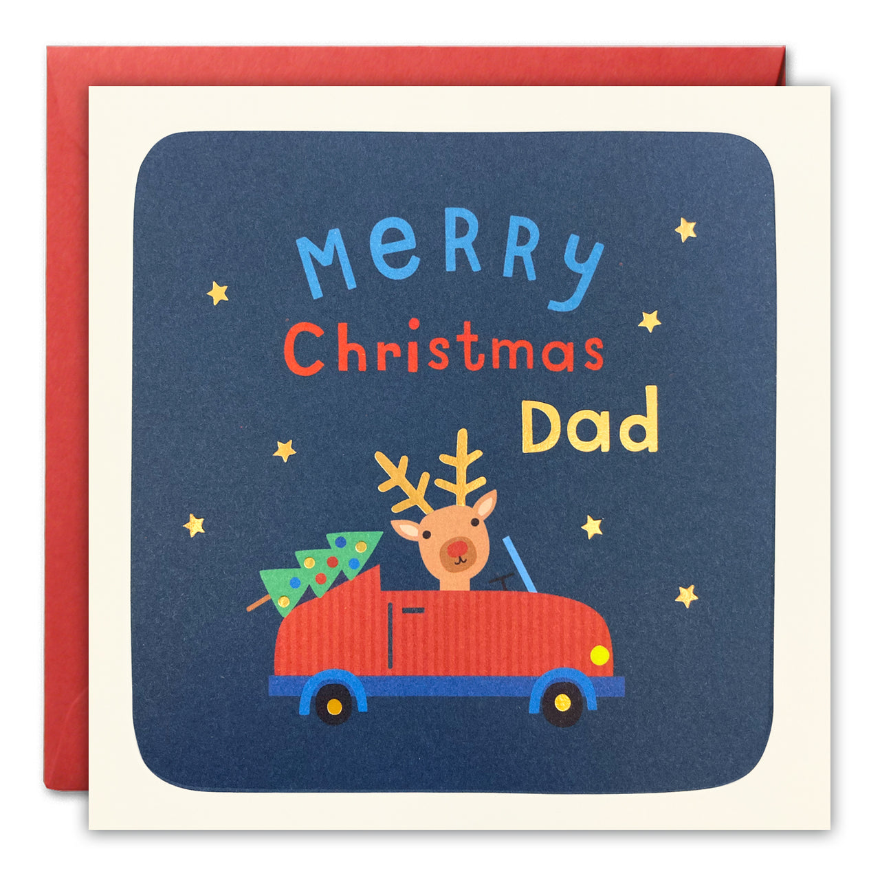 Dad Reindeer Christmas Card by James Ellis