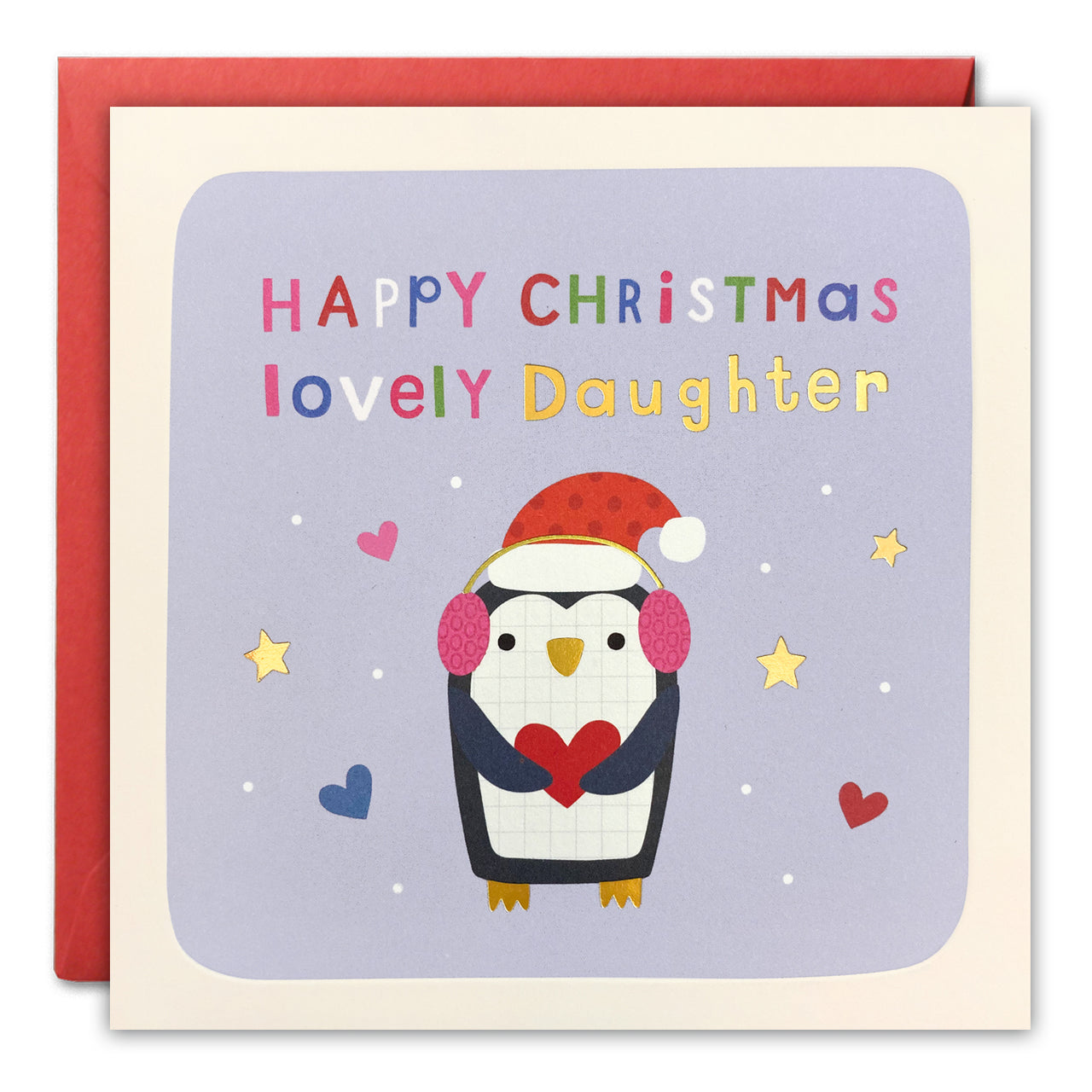 Daughter Penguin Christmas Card by James Ellis