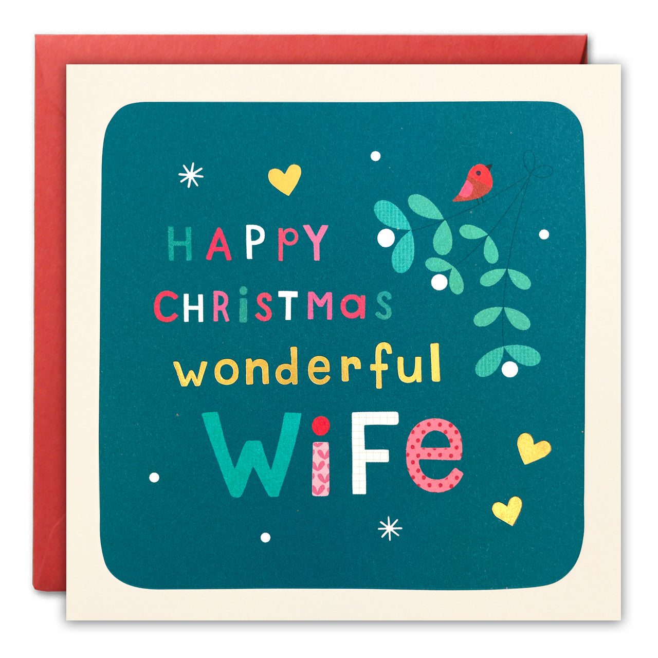 Wife Mistletoe Christmas Card by James Ellis