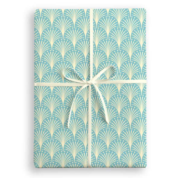 Blue Fireworks Deco Wrapping Paper by James Ellis