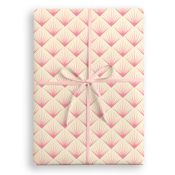 Pink Crests Deco Wrapping Paper by James Ellis