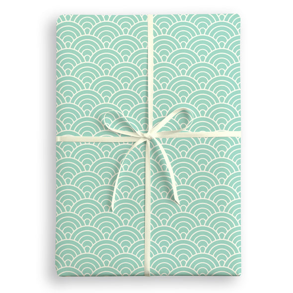 Turquoise Arcs Deco Wrapping paper by James Ellis