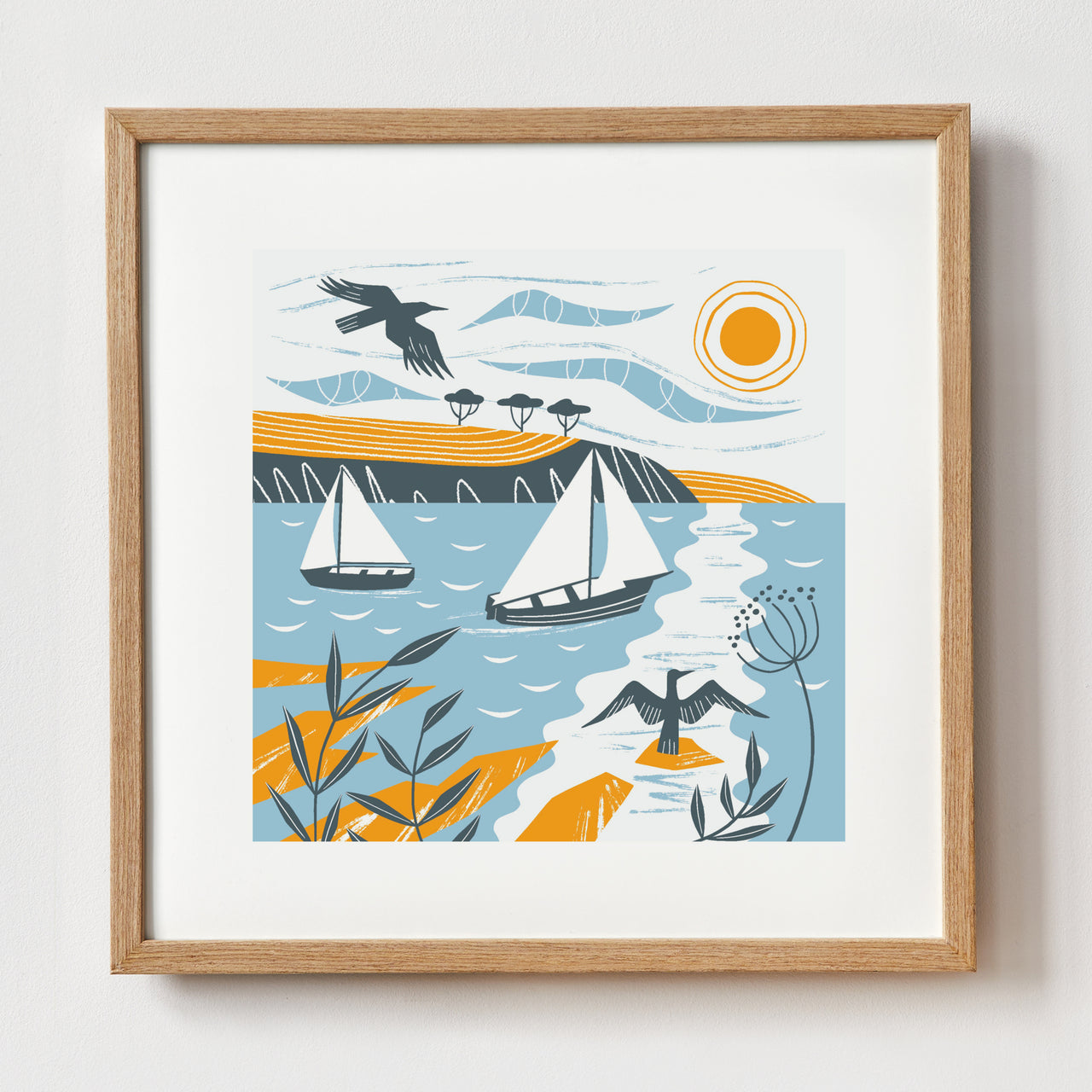 Maenporth Sailing Art Print by Holly Astle