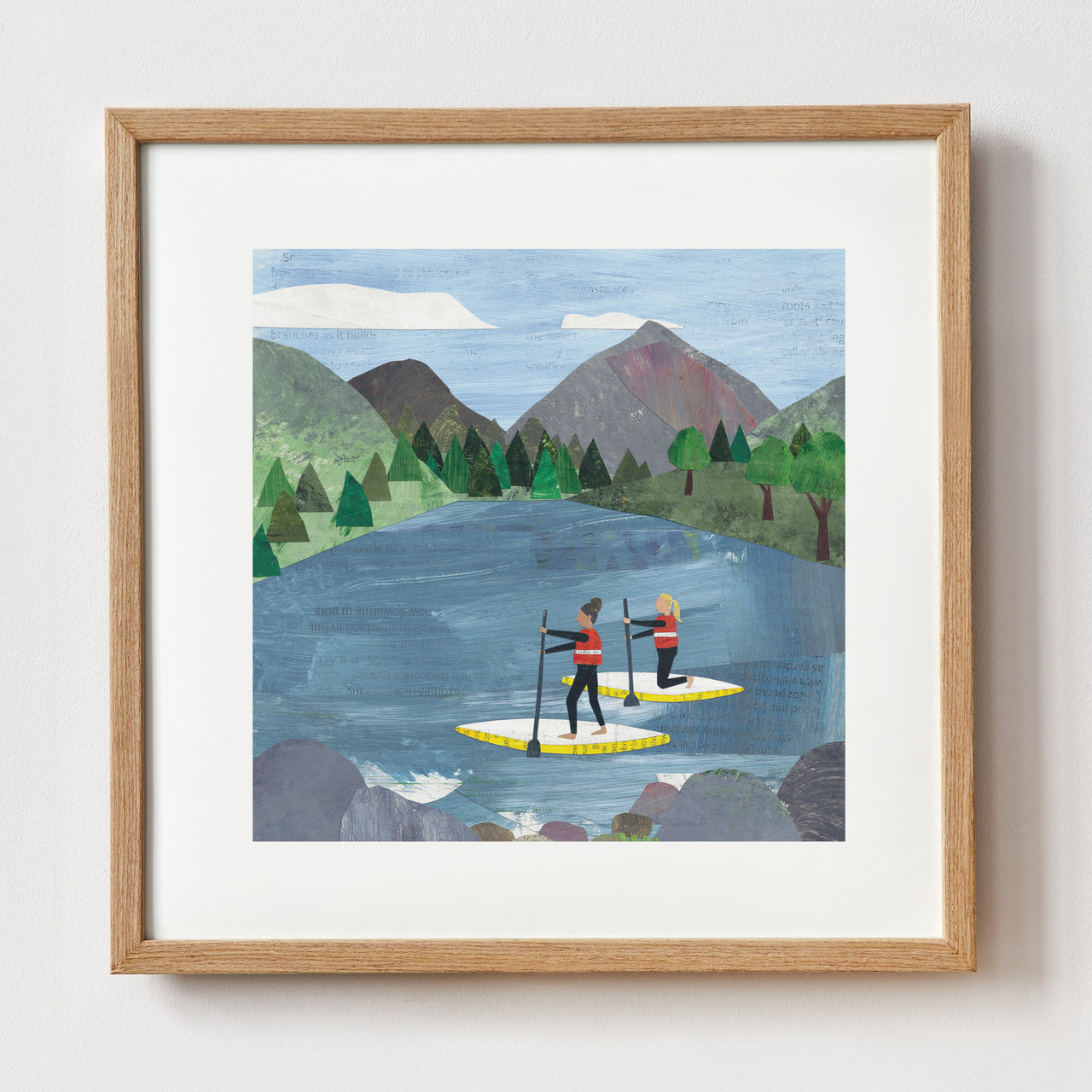 Paddle Boarder Lake Art Print by Christina Carpenter