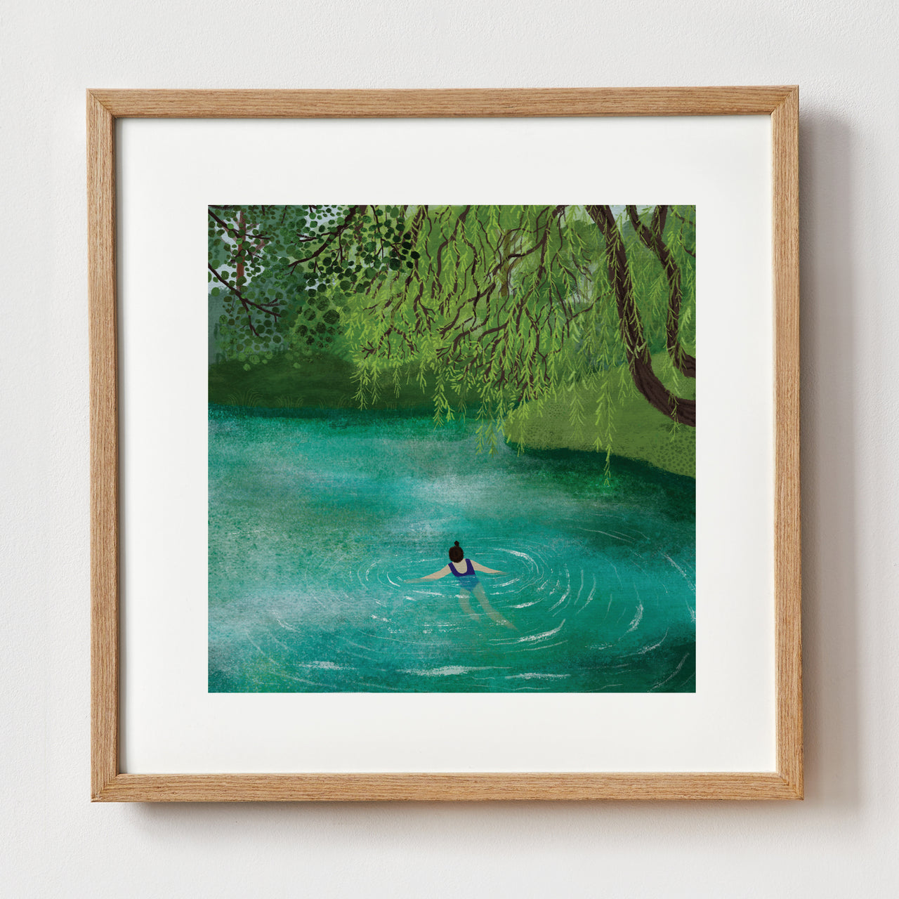 Swimming Pond Art Print by Rachel Victoria Hillis