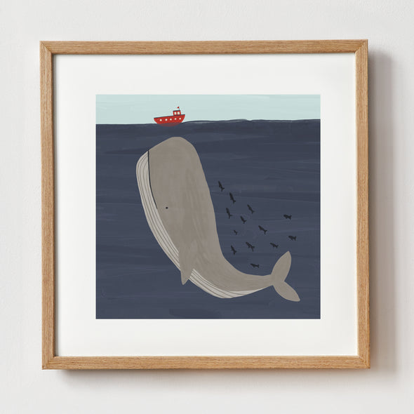 Whale Art Print by Betsy Siber