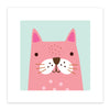 Pink Cat Art Print by Sally Payne