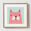 Pink Cat Art Print by Sally Payne