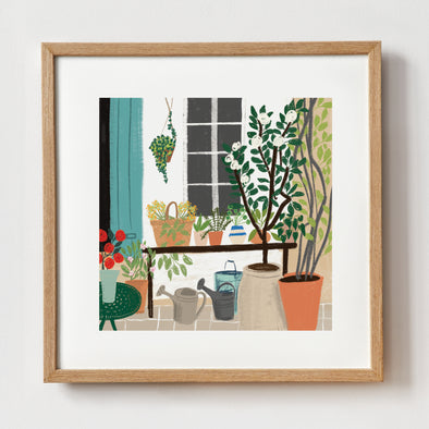 Garden Patio Art Print by Patti Blau