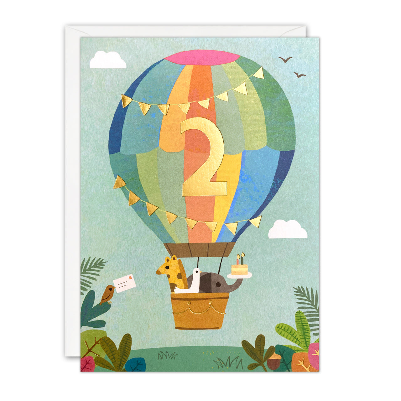 Age 2 Balloon Birthday Card by James Ellis