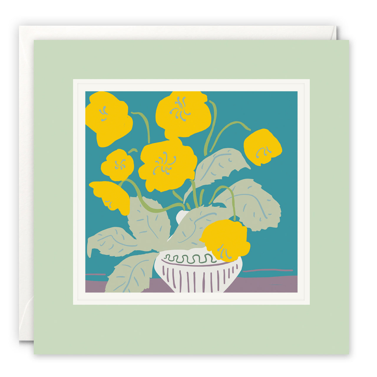 Vase with Yellow Flowers Art Card by Ophelia Pang