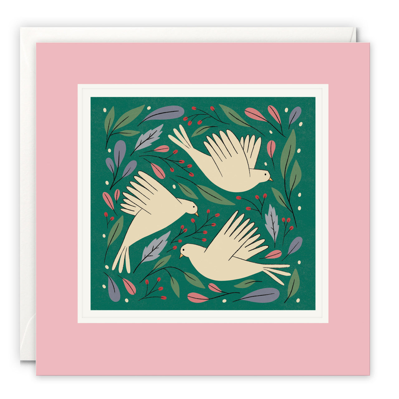 Three Happy Doves Art Card by Di Ujdi