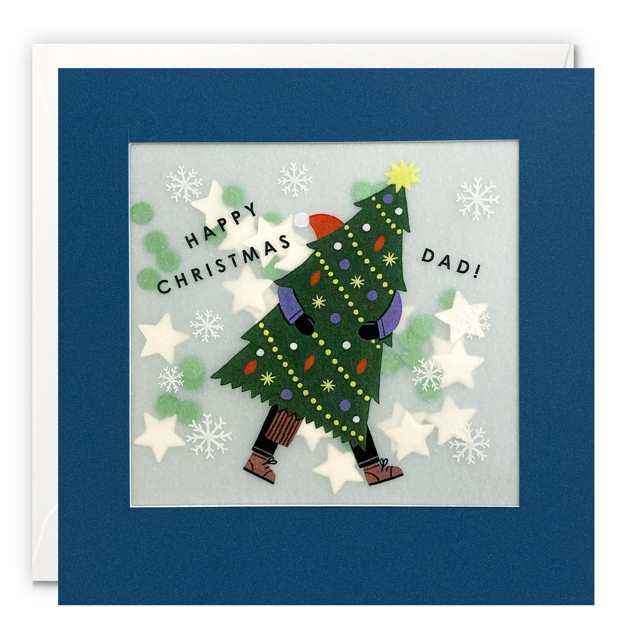 Dad Tree Christmas Card with Paper Confetti - Paper Shakies by James Ellis